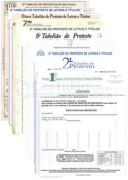 certidão dos 10 cartórios